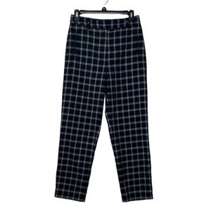 1.State black plaid flat front straight legs casual pants size 2